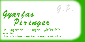 gyarfas piringer business card